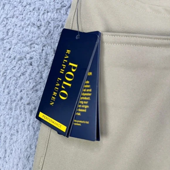 Polo Ralph Lauren Mens Chino‎ Golf Pants 42BX32 Tan Performance Flat front NEW